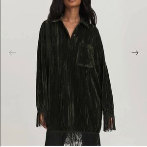 Green Velvet Dress with fringe by Something Navy